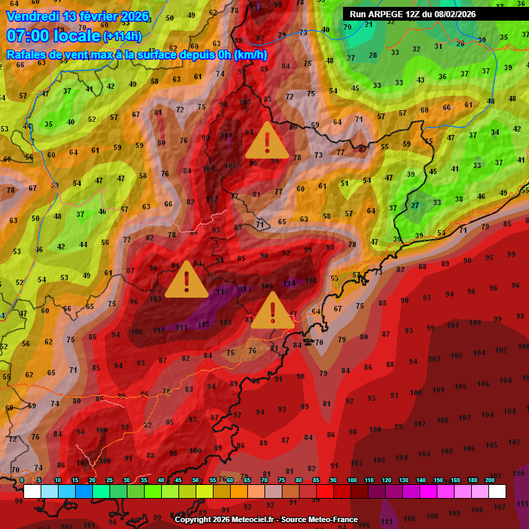 Vent violent durable possible dans les Alpes-Maritimes en milieu de semaine